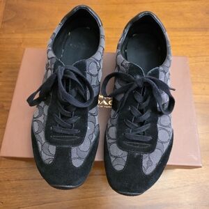 Coach Women's Black Signature Jacquard Lace-Up Sneakers